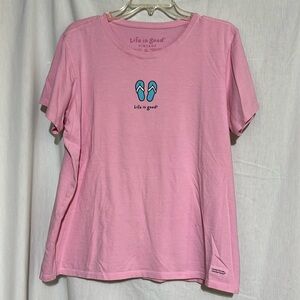 Life is good vintage flip flops XL women’s pink